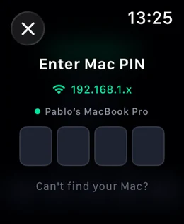 The Apple Watch pairing screen
